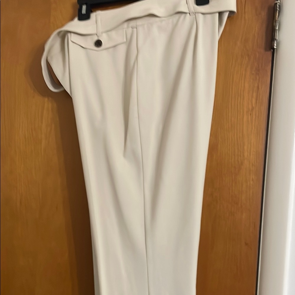 Calvin Klein Cream Trousers with Pleated Front
